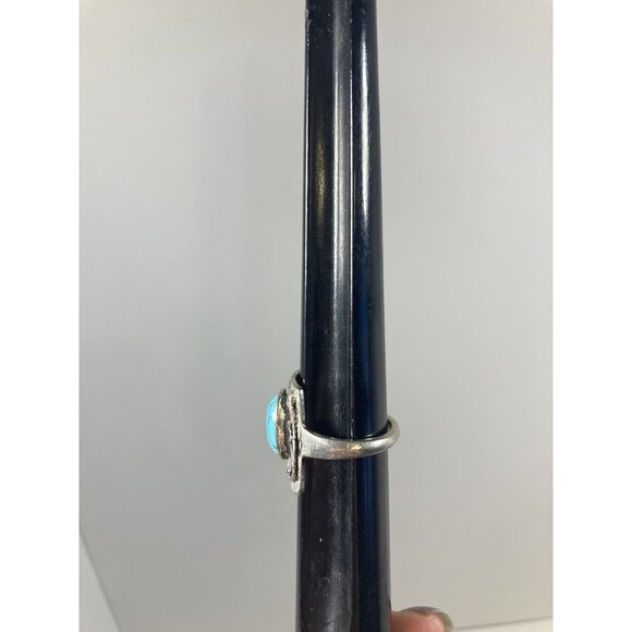 Vtg Western Ring Howlite Silver Tone Rectangle Unisex Ring Size 11 - Picture 4 of 6